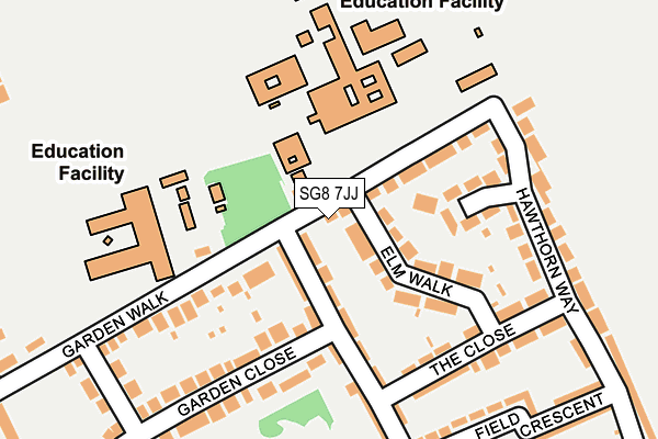 SG8 7JJ map - OS OpenMap – Local (Ordnance Survey)