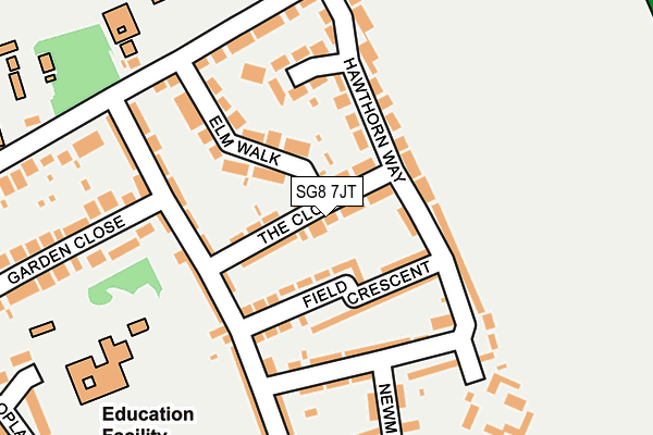 SG8 7JT map - OS OpenMap – Local (Ordnance Survey)