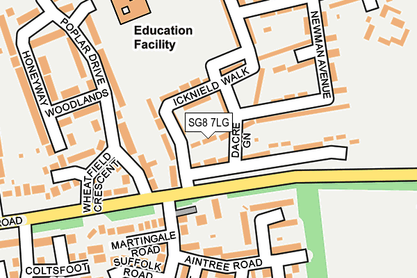 SG8 7LG map - OS OpenMap – Local (Ordnance Survey)
