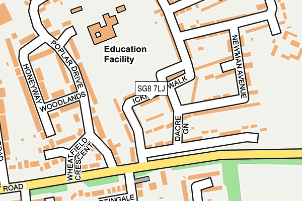 SG8 7LJ map - OS OpenMap – Local (Ordnance Survey)