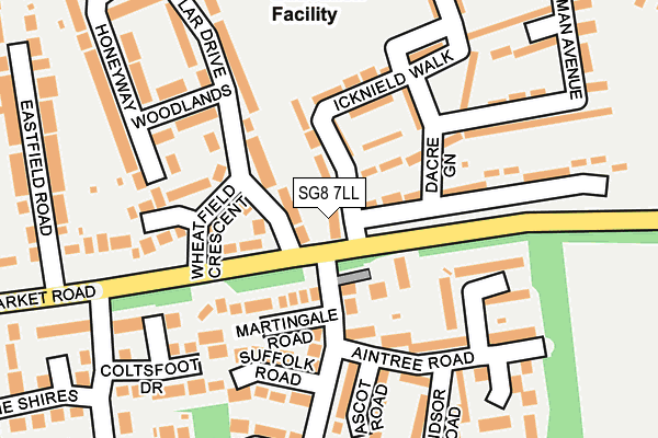 SG8 7LL map - OS OpenMap – Local (Ordnance Survey)