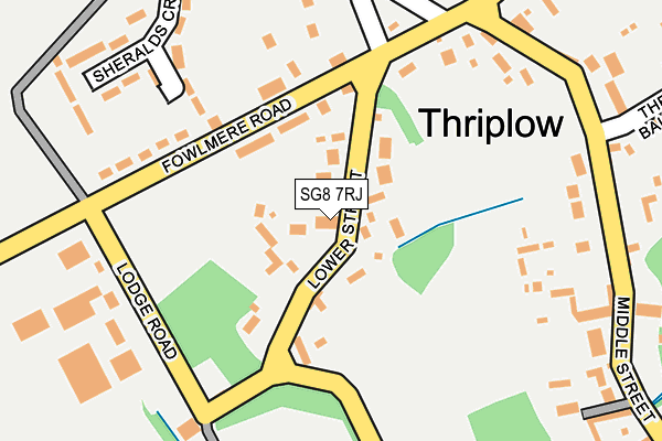 Map of THRIPLOW GREEN MAN LTD at local scale