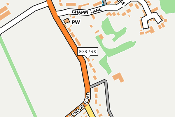 SG8 7RX map - OS OpenMap – Local (Ordnance Survey)