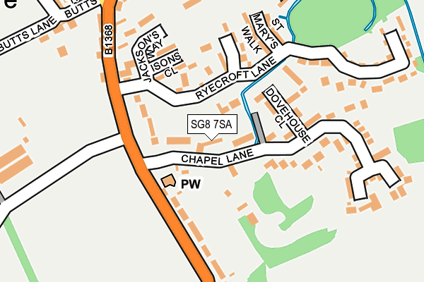 SG8 7SA map - OS OpenMap – Local (Ordnance Survey)