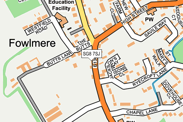 SG8 7SJ map - OS OpenMap – Local (Ordnance Survey)