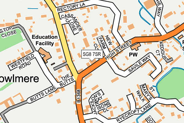 SG8 7SR map - OS OpenMap – Local (Ordnance Survey)