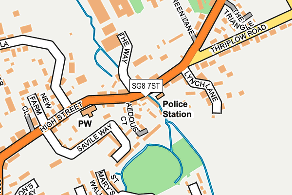 SG8 7ST map - OS OpenMap – Local (Ordnance Survey)