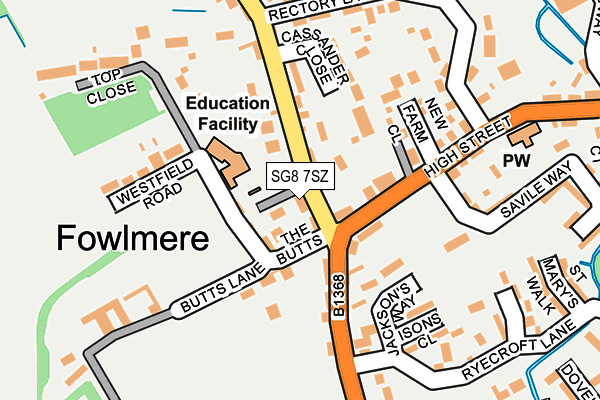 SG8 7SZ map - OS OpenMap – Local (Ordnance Survey)