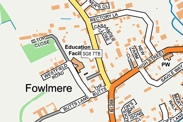 SG8 7TB map - OS OpenMap – Local (Ordnance Survey)