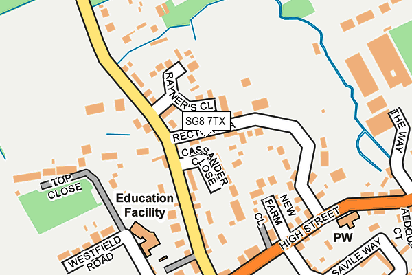 SG8 7TX map - OS OpenMap – Local (Ordnance Survey)