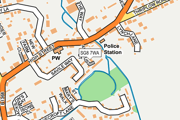 SG8 7WA map - OS OpenMap – Local (Ordnance Survey)