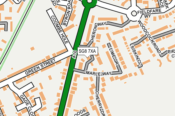 SG8 7XA map - OS OpenMap – Local (Ordnance Survey)