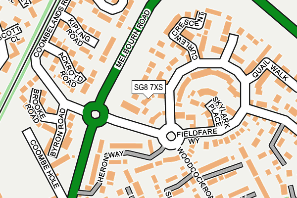 SG8 7XS map - OS OpenMap – Local (Ordnance Survey)