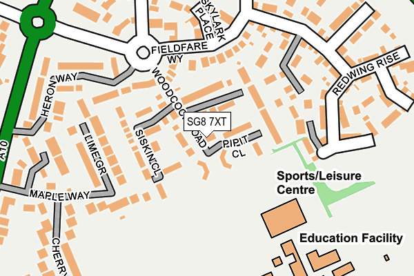 SG8 7XT map - OS OpenMap – Local (Ordnance Survey)