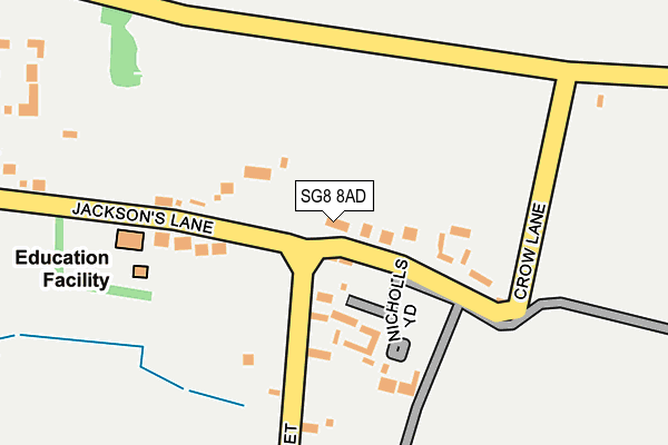 SG8 8AD map - OS OpenMap – Local (Ordnance Survey)