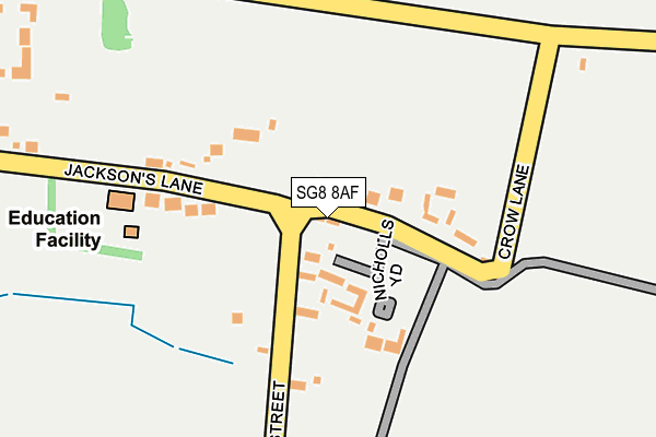 SG8 8AF map - OS OpenMap – Local (Ordnance Survey)