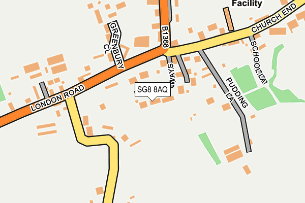 SG8 8AQ map - OS OpenMap – Local (Ordnance Survey)