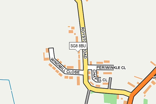 SG8 8BU map - OS OpenMap – Local (Ordnance Survey)