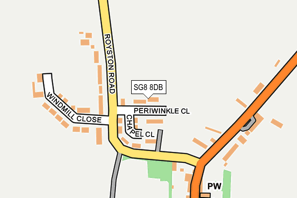 SG8 8DB map - OS OpenMap – Local (Ordnance Survey)