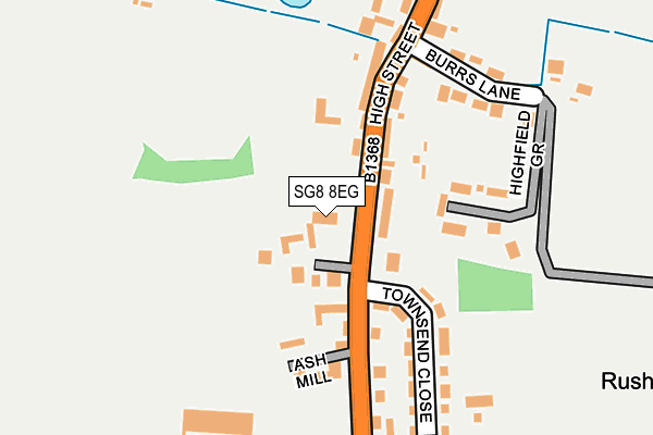 SG8 8EG map - OS OpenMap – Local (Ordnance Survey)