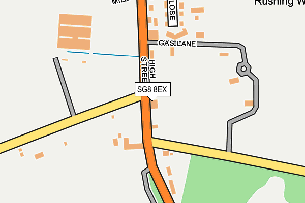 SG8 8EX map - OS OpenMap – Local (Ordnance Survey)