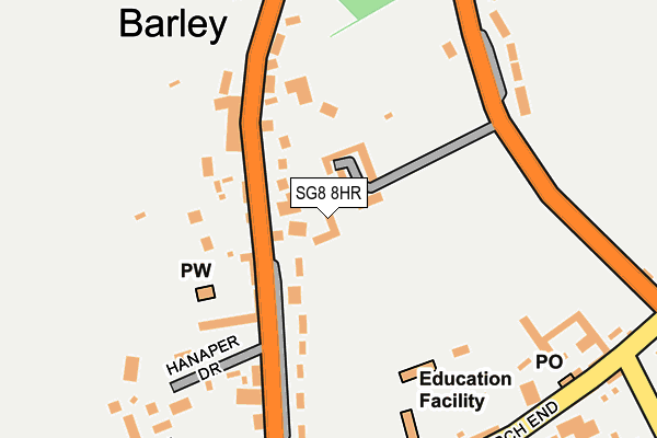 SG8 8HR map - OS OpenMap – Local (Ordnance Survey)