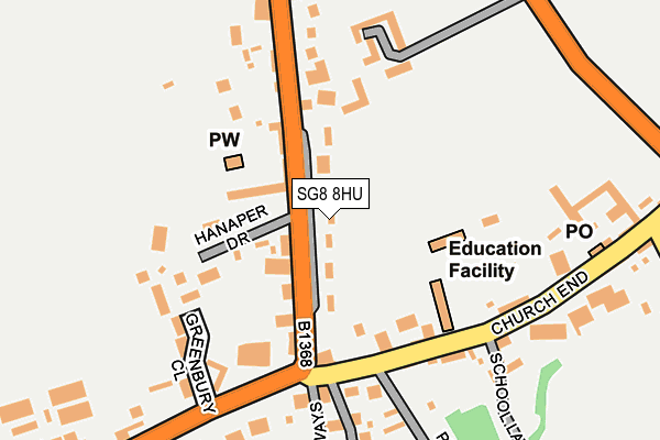 SG8 8HU map - OS OpenMap – Local (Ordnance Survey)