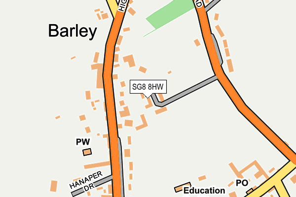 SG8 8HW map - OS OpenMap – Local (Ordnance Survey)