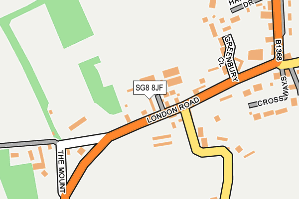 SG8 8JF map - OS OpenMap – Local (Ordnance Survey)