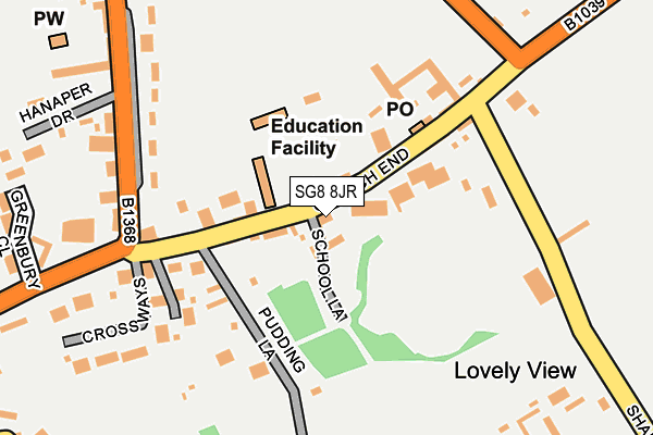 SG8 8JR map - OS OpenMap – Local (Ordnance Survey)