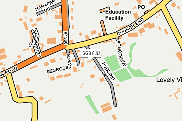 SG8 8JU map - OS OpenMap – Local (Ordnance Survey)