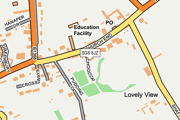 SG8 8JZ map - OS OpenMap – Local (Ordnance Survey)