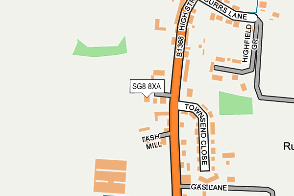 SG8 8XA map - OS OpenMap – Local (Ordnance Survey)