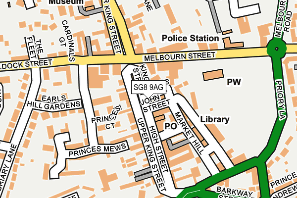 SG8 9AG map - OS OpenMap – Local (Ordnance Survey)