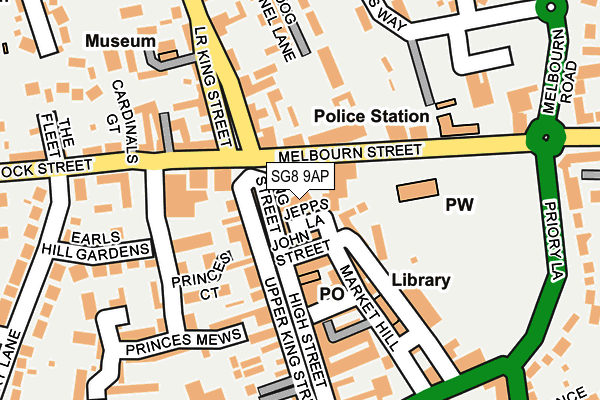 SG8 9AP map - OS OpenMap – Local (Ordnance Survey)