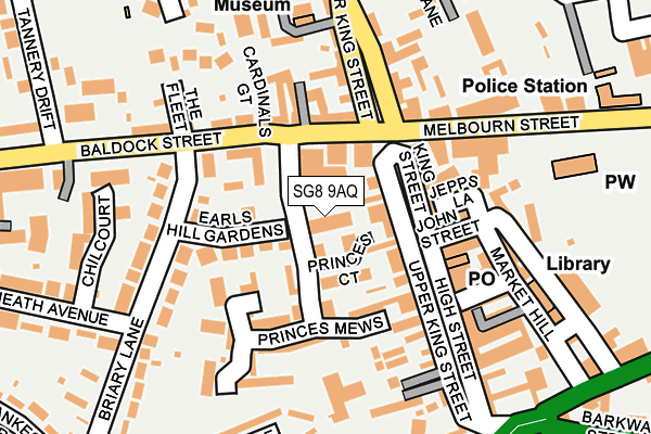SG8 9AQ map - OS OpenMap – Local (Ordnance Survey)