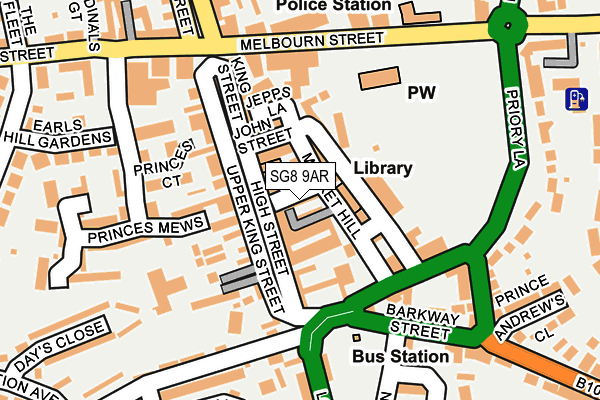 SG8 9AR map - OS OpenMap – Local (Ordnance Survey)