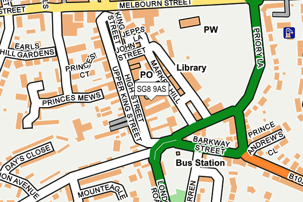 SG8 9AS map - OS OpenMap – Local (Ordnance Survey)