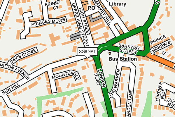 SG8 9AT map - OS OpenMap – Local (Ordnance Survey)