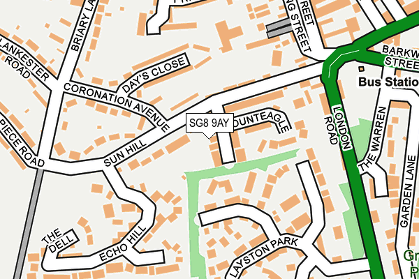 SG8 9AY map - OS OpenMap – Local (Ordnance Survey)