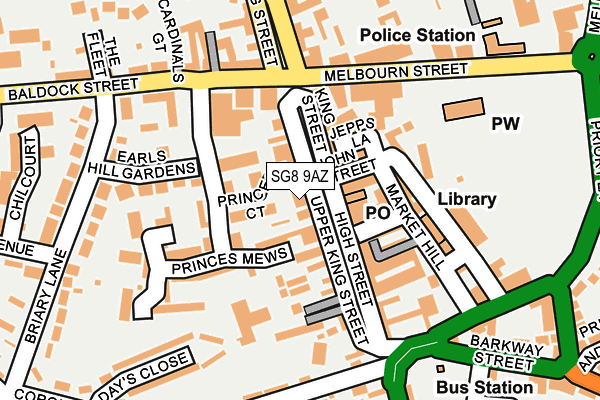 SG8 9AZ map - OS OpenMap – Local (Ordnance Survey)