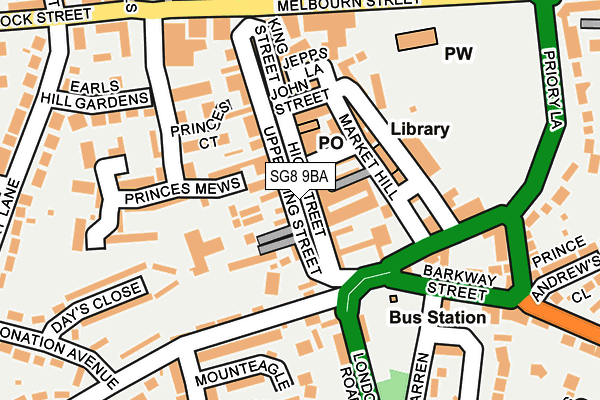 SG8 9BA map - OS OpenMap – Local (Ordnance Survey)