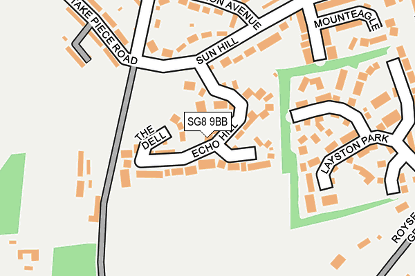 SG8 9BB map - OS OpenMap – Local (Ordnance Survey)