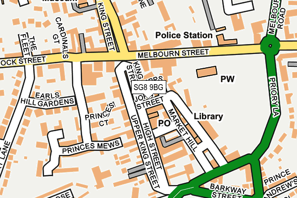 SG8 9BG map - OS OpenMap – Local (Ordnance Survey)