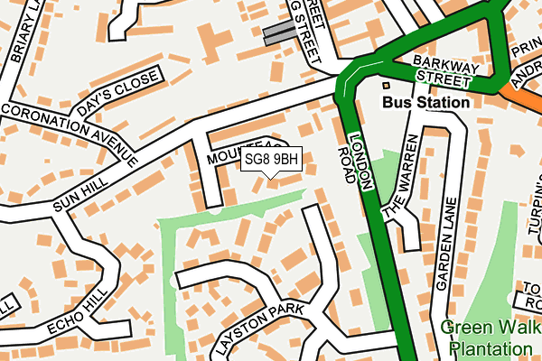 SG8 9BH map - OS OpenMap – Local (Ordnance Survey)