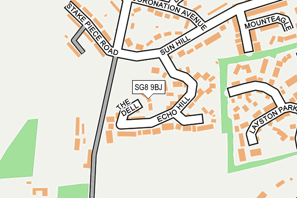 SG8 9BJ map - OS OpenMap – Local (Ordnance Survey)