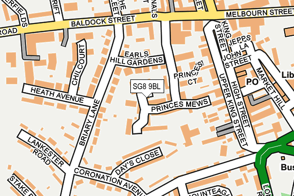 SG8 9BL map - OS OpenMap – Local (Ordnance Survey)