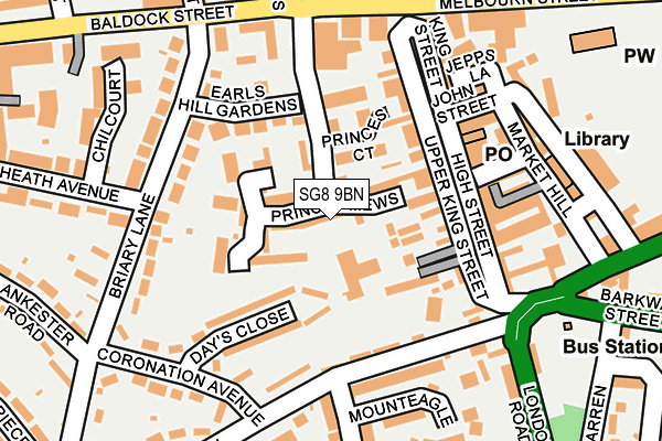 SG8 9BN map - OS OpenMap – Local (Ordnance Survey)