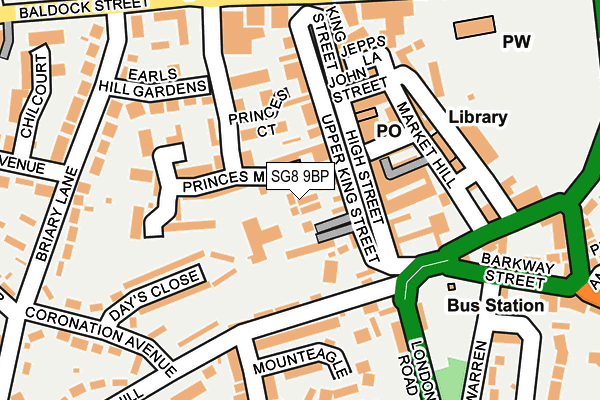 SG8 9BP map - OS OpenMap – Local (Ordnance Survey)