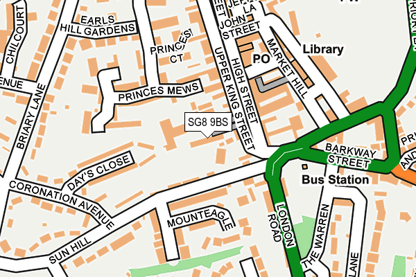 SG8 9BS map - OS OpenMap – Local (Ordnance Survey)